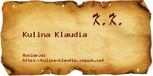 Kulina Klaudia névjegykártya